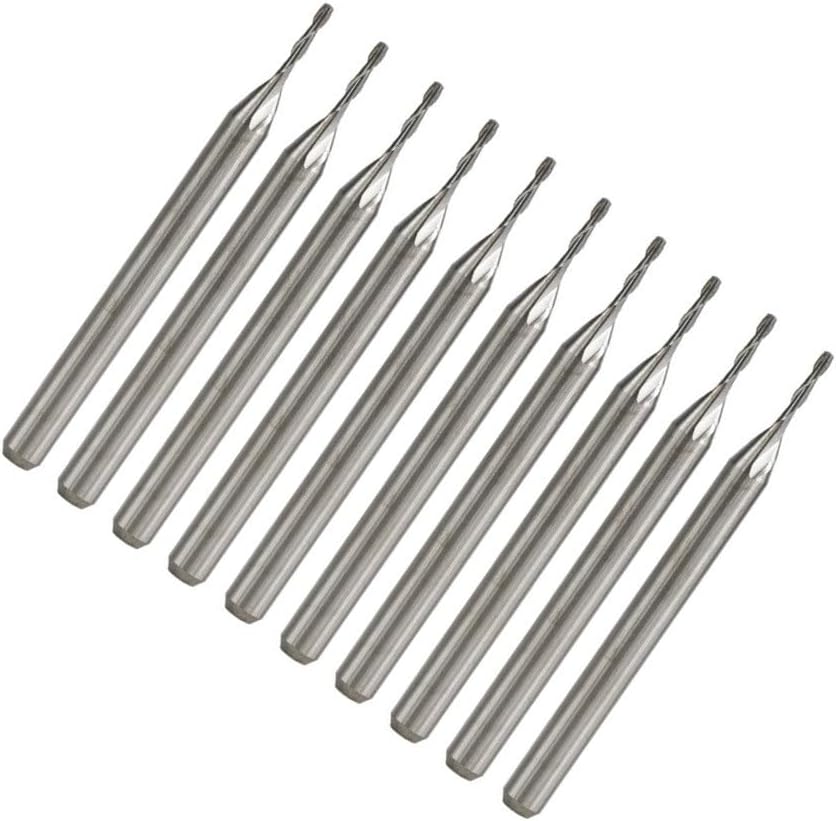 10pcs Ball Nose Router Bits 3.175mm Shank Sprial Milling Cutter Carbide End Mill Length 38mm Ball Nose End Mill Set 2 Flutes CNC Engraving Bit