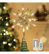 Amazon | Lewondr クリスマスツリートップスター ツリー星