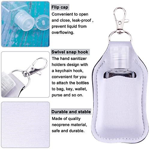 Duufin 40 Pieces Hand Sanitizer Keychain Holders Set with 20 Pieces Hand Sanitizer Holder and 20 Pieces Empty Travel Bottles4