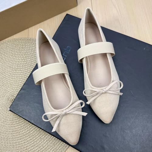 SAILING LU Women's Bow-Knot Pointed Toe Ballet Flats Wedding Party Shoes Dance Shoes Lightweight Casual Loafers2