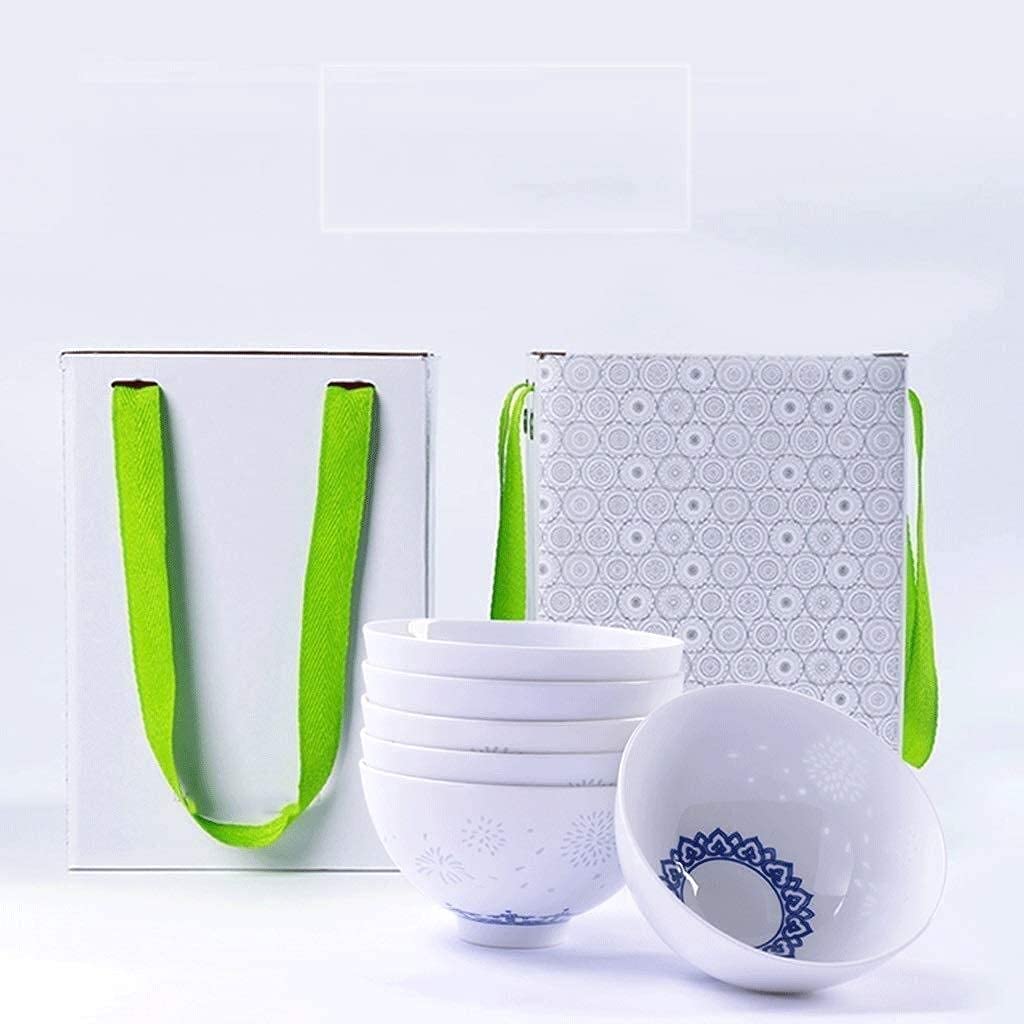 Müslischalen-Set Schüssel Keramikschüssel Keramik Blau-Weiß-Porzellan Verbrühschutzschüssel Keramikschüssel Geschenkbox-Set Kleine Schüssel Kreative Salatschüssel Suppens