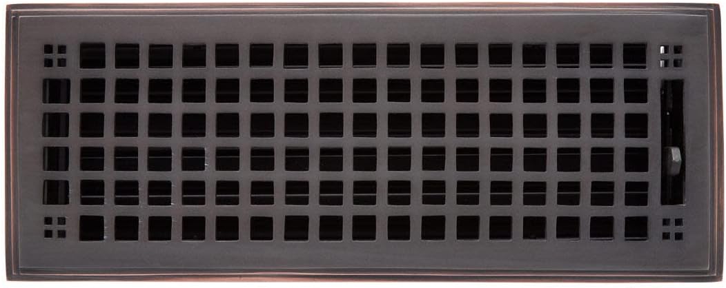 440947 Mission Brass Floor Register - 4 X 12 (5-1/8 X 13-1/4 Overall)