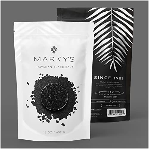 MARKY'S Hawaiian Black Lava Volcanic Sea Salt Medium Coarse - 1 lb / 452 g