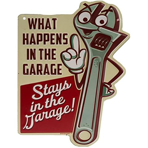 What Happens in the Garage Sign - Open Road Brands Cover