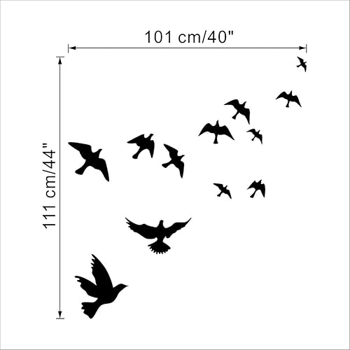 Miniatura 5 de Calcomanía mural de vinilo extraíble 3D con pájaro negro volador alto al cielo