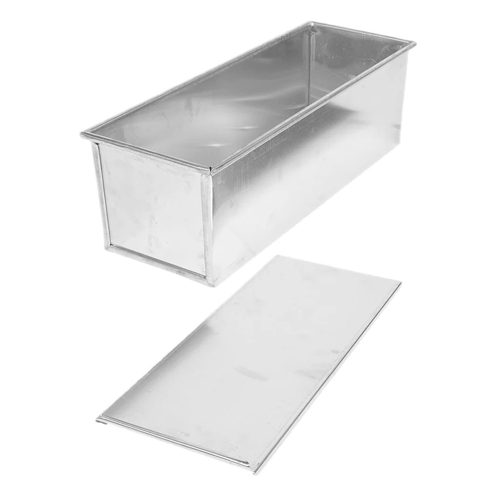 Bandeja de Horno Caja for Tostadas, bandejas for Hornear de Acero Inoxidable, Pan, Molde for el hogar, Tapa, contenedores Reutilizables de aleación de Aluminio con(27X11.5X11.5CM)