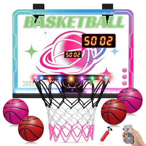 Panier de basket d'interieur LED telecommande pour enfants des 3 ans