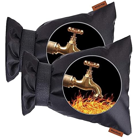 Wsobue Outside Tap Covers for Winter, Large Outdoor Pipe Insulated Pouch for Irrigation Valve, Sprinkler Valves, Meter or Controller Winter Freeze Protection 17”W x 21”H (Khaki 17*21in) Cover