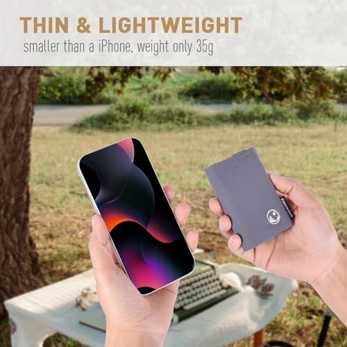 Image of Minimalist Slim Wallet for Men, Heavy Duty Ripstop Nylon Trifold Wallet, Water Resistant Durable Front Pocket Wallet with Elastic Band, Large Capacity, Includes 1 RFID Blocking Card, Grey