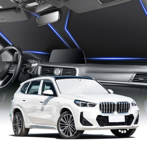 Image of SINGARO Universal 300T Car Windshield Sun Shade, Foldable Reflective for Windshield & Window Shades with Overlapping Design, Car Interior Accessories (64.5 inch L x 33 inch W)