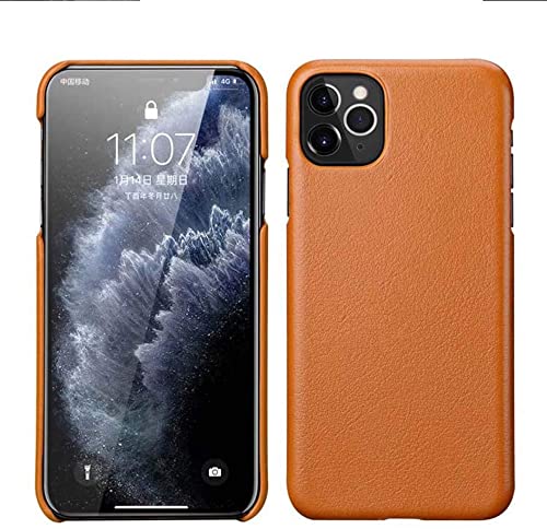 Étui iPhone 11 Pro Max antichoc coque cuir véritable marron 6,5 pouces