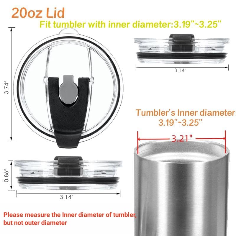 3 Pack Tumbler Replacement Lids For 20 Oz Tumblers, Spill Proof Splash Resistant Lids Covers Fit For Rambler And More Coffee Mugs - View #6