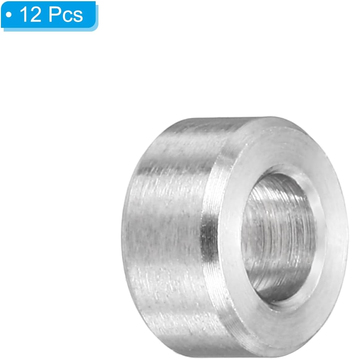 PATIKIL M3 Stainless Steel Spacers, 12Pcs Metal Spacer 3mm ID x 6mm OD x 3mm L Screw Standoff for 1/8" or M3 Screw