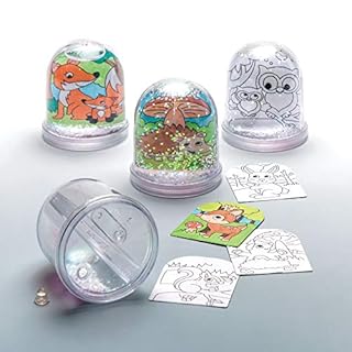 Baker Ross Schneekugel-Bastelsets �Waldtiere� zum Ausmalen f&uuml;r Kinder � f&uuml;r weihnachtliche Bastelarbeiten und Dekorationen 4 St&uuml;ck