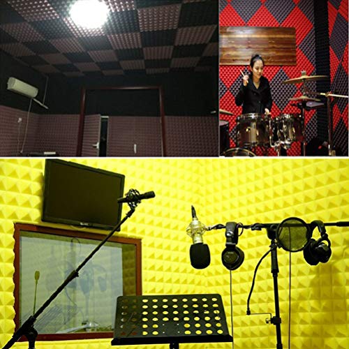 Riuulity Paneles de Pared para Tratamiento de Estudio, Perfectos para Control Acústico, Reducción de Ruido, Reducción de Ecos de Aleteo, Absorción de Pirámide de Esponja, Control de Ruido en el