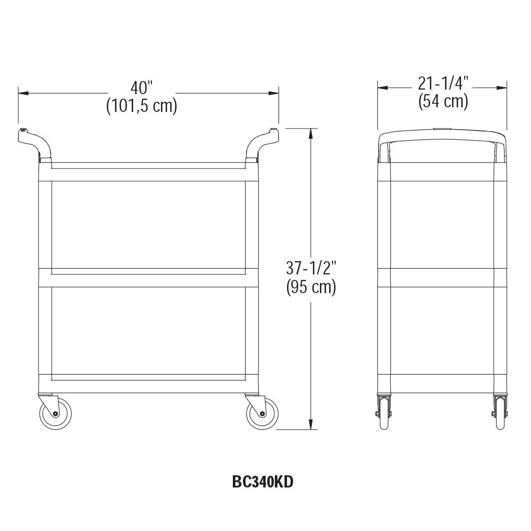 Cambro KD' BC340KD-480 - Carrello portavivande a 3 lame, colore: Grigio