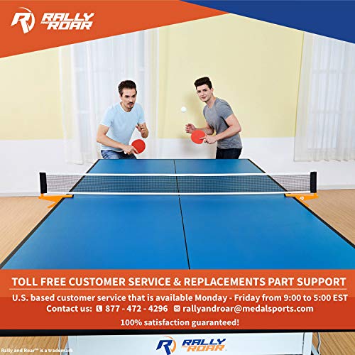 Indoor 15mm Table Tennis, Ping Pong Table with Net Set by Rally & Roar – Quick Assembly, Playback Mode, Space Saving Storage, Tournament Size, 30mm Steel Frame – Family and Friend Game Room Fun - Thumbnail 7