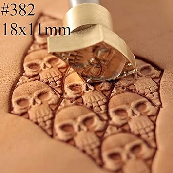 DandS ltd Leather Stamp Tool, Skull, Professional Steel Craft Tool for Leatherworking, Embossing, Carving & Stamping Leather Projects, Belts, Wallets & DIY Projects, Compatible with Mallet #382