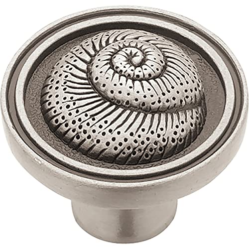 Franklin Brass Puxador de armário Seaside Cottage Nautilus, estanho acetinado escovado, gaveta de 35