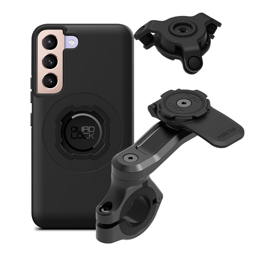 Quad Lock Motorcycle Handlebar Mount PRO Kit with Vibration Dampener and MAG Phone Case for Samsung Galaxy S22
