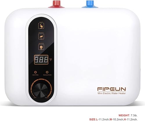 Miniatura 2 de Calentador eléctrico de agua caliente de 110120 V, tanque compacto pequeño, Rv Tr 2.5-3.0 galones remolque 1440-1500 W cocina instantánea debajo del