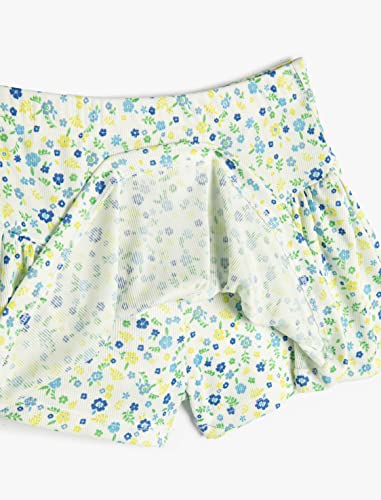 Jupe-short imprimé fleur Koton avec bande de taille côtelée extensible fille