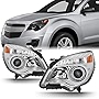 AKKON - For 2010 2011 2012 2013 2014 2015 Chevy Equinox Halogen Type Projector Headlight Headlamp Left & Right Set