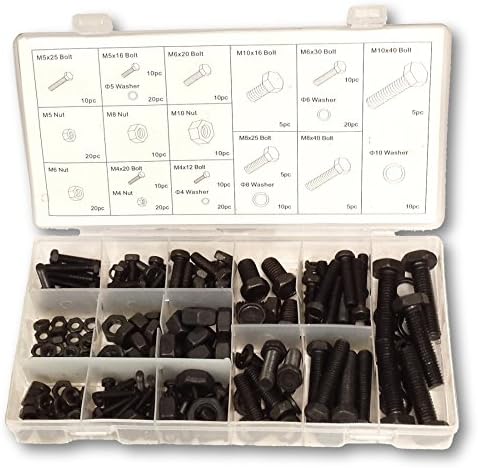 Metric Bolt, Nut and Washers 240 Pc Assorted Hardware Kit