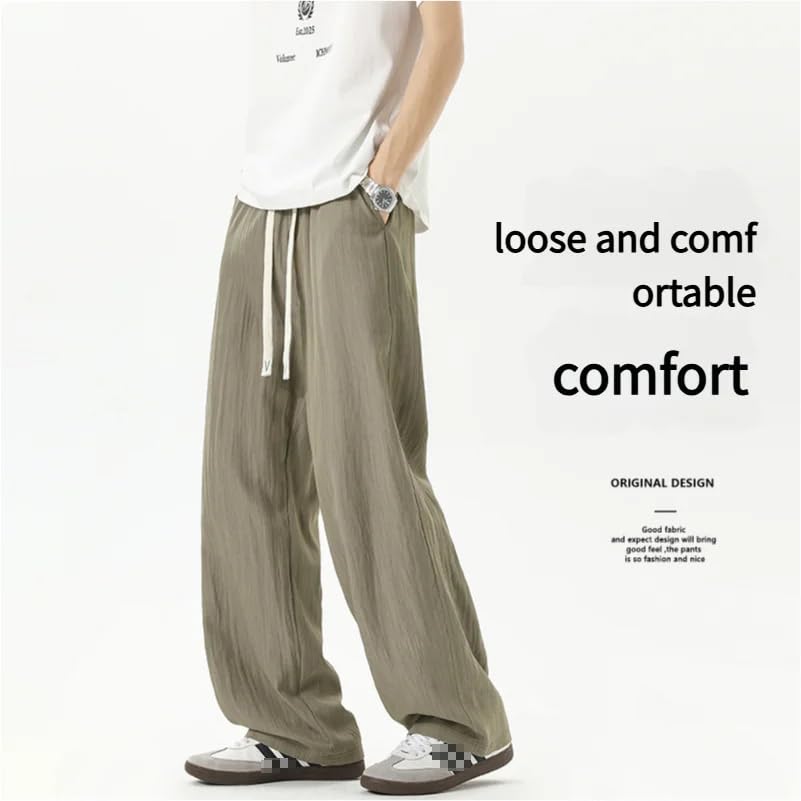 Summer Casual Pants Men's Loose Wide-Legged Trousers3