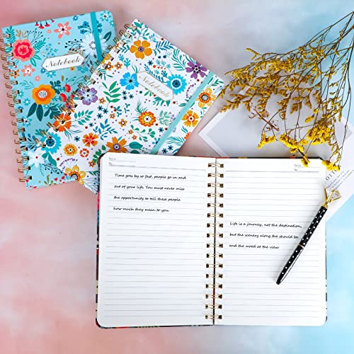 Eoout 3 Pack Spiral Notebook, Journal For Women, Hardcover Spiral Journal, 6"X 8.5", 160 Pages, Cute Blooming Floral, Back Pocket, 100Gsm Paper, For Gifts, Office, School Supplies #TOP5