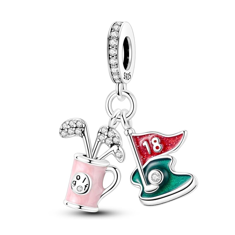 Golf Charm Charm, Compatible with Pandora Bracelet Neckalce