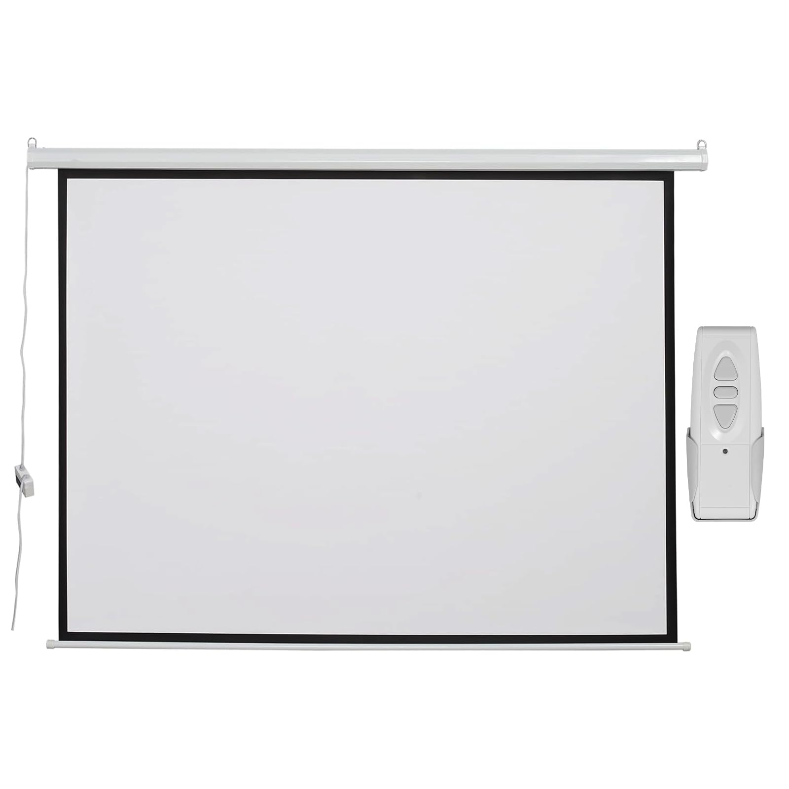 Fabulcozy Schermo di Proiezione Motorizzato, Avvolgibile e a Scomparsa da 84 Pollici Formati 4:3 Bianco per Proiettore 171x130cm