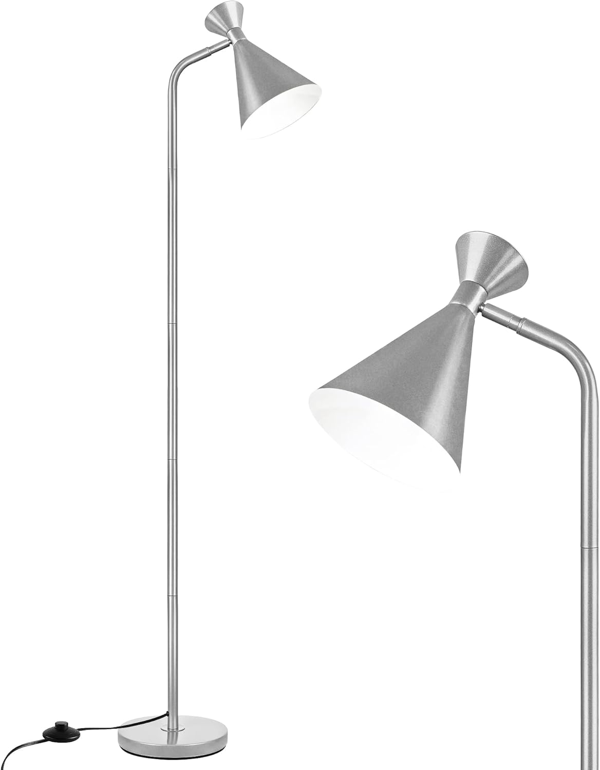 PARTPHONER Floor Lamp for Living Room, Modern Adjustable Metal Heads