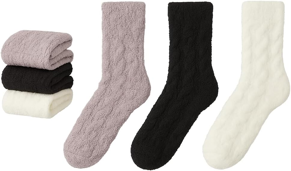 3 Pairs Fuzzy Socks for Women,Winter Warm Sleeping Sock