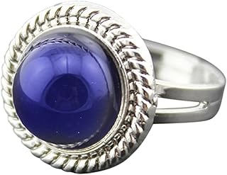 SAFIGLE Anel De Mudança De Cor Enfeites De Lua Ornamentos Para Presentes Controle De Anel De Pedra Preciosa Anel Mutável Anel Redondo Anel De Humor De Pedra Preciosa Liga Feminina Jóias