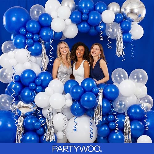 Image of PartyWoo Blue Balloons 140pcs Different Sizes of 18 12 10 5 Inch Navy Blue Balloon Arch Kit Garland for Birthday Gender Reveal Baby Shower Graduation Retirement Bachelorette Party Decorations Blue-Y59