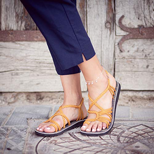 Image of Plaka Flat Sandals for Women Palm Leaf