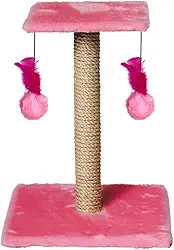 Arranhador Para Gatos Poste Com Brinquedo Duplo Exclusivo (Pink)