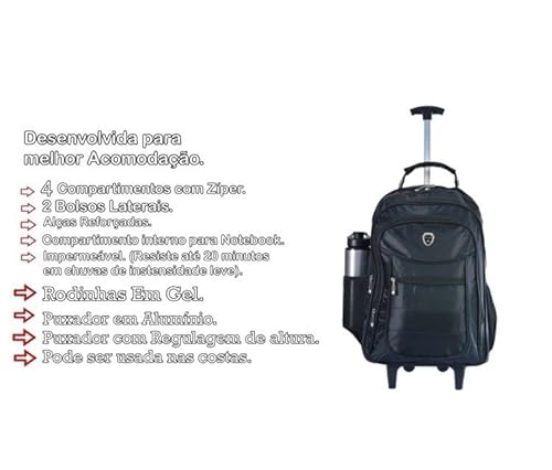 Mochila de rodinhas Executiva Escolar Trabalho Viagens