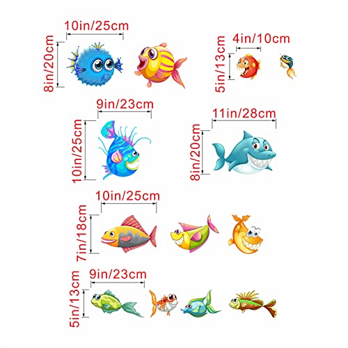 AnFigure Wall Stickers for Kids Marine Animal Wall Decals Baby Babies Childrens Nursery Playroom Daycare Bathroom Bedroom Wall Stickers Shark Sea Dolphin Fish Sea Ocean Beach Nautical Wall Decor - Image 4