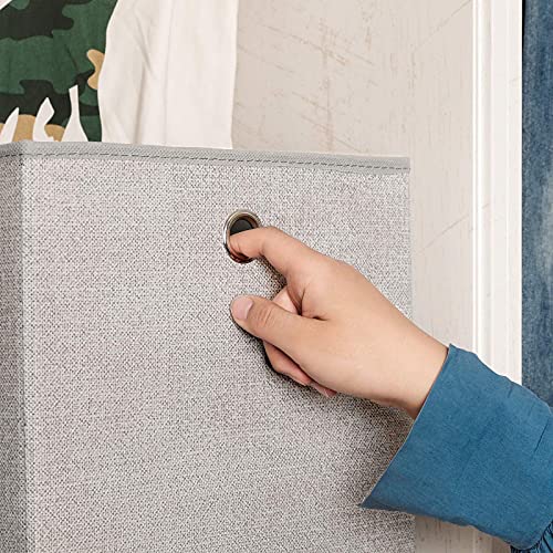 SONGMICS opbergdoos, set van 6, opvouwbare stoffen doos, opbergmand, organizer voor speelgoed, kleding, lichtgrijs… - Image 8