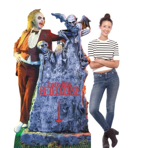 Star Cutouts SC4512 Beetlejuice Michael Keaton con Piedra sepulcral de cartón, Altura 182 cm