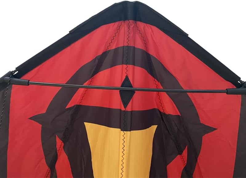Dual Line Stunt Kite, Red and Black Design, 60.99" Wingspan, Outdoor Sport Flying Kite for Adults, Ripstop Polyester, Easy to Fly for Beach Outdoor Fun, Includes Bag