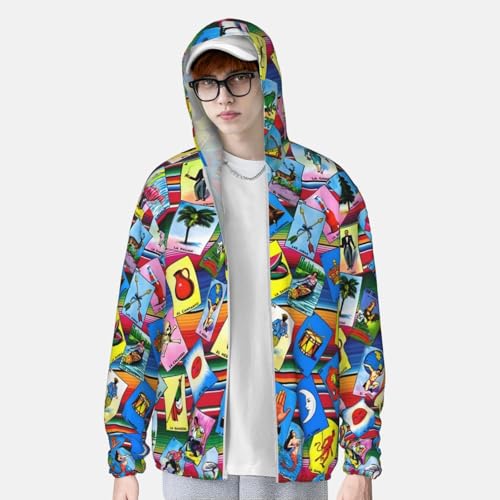 Mexican Loteria Cards Sun Protection Hoodie For Women Men Thin Long Sleeve Sun Shirt For Outdoor Beach Hiking3
