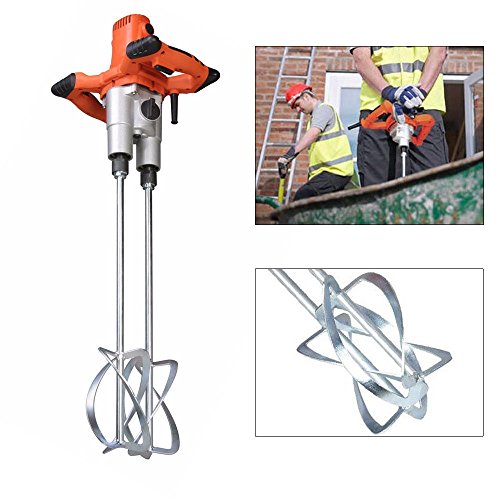 Electric Mortar Mixer, Double Paddle Mortar Mixer Dual High Low Gear Speed Paint