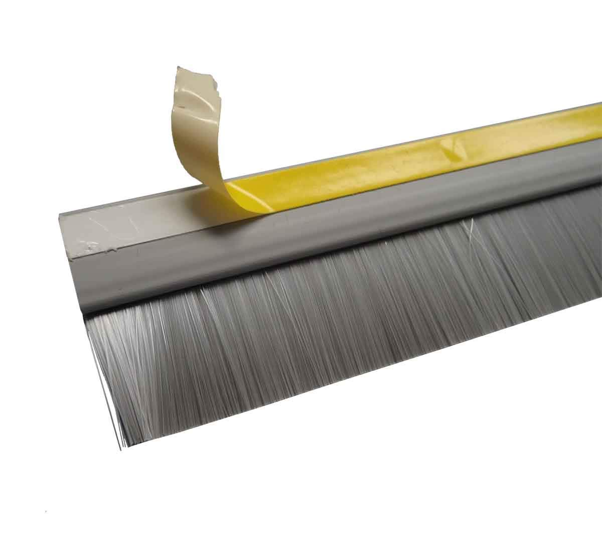 Stormguard Door Draught Excluder Bottom Brush Bar Self Adhesive Strip 25mm. 1 Metre (10, Grey)