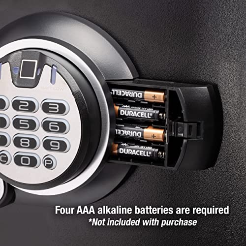 SentrySafe Fireproof and Waterproof Home Safe with Biometric Fingerprint Lock, Keypad, and Key Lock for Securing Money, Jewelry, Documents, 1.23 Cubic Feet, SFW123BTC