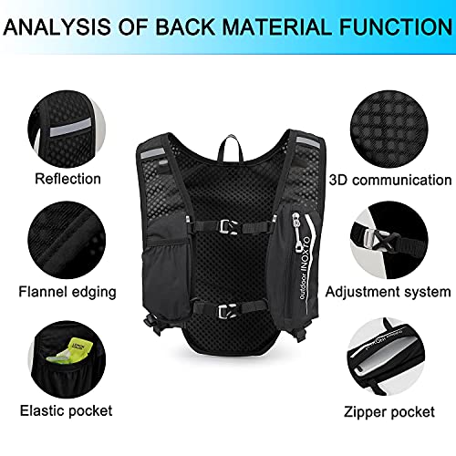 Image of INOXTO Running Hydration Vest Backpack,Lightweight Insulated Pack with 1.5L Water Bladder Bag Daypack for Hiking Trail Running Cycling Race Marathon for Women Men