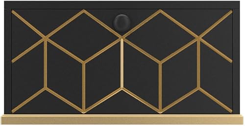 Miniatura 4 de HLR Mesita de noche flotante, mesita de noche pequeña con puerta de solapa, juego de 2 mesitas de noche montadas en la pared para dormitorios, color