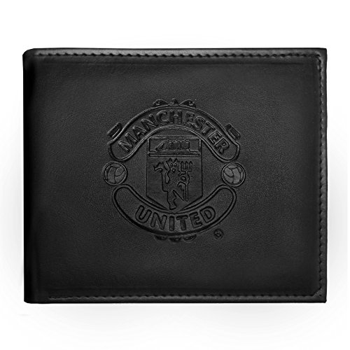 Manchester United FC - Cartera oficial con el escudo grabado - Negro